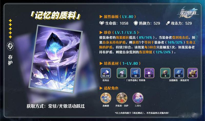 崩坏星穹铁道记忆的质料光锥是什么