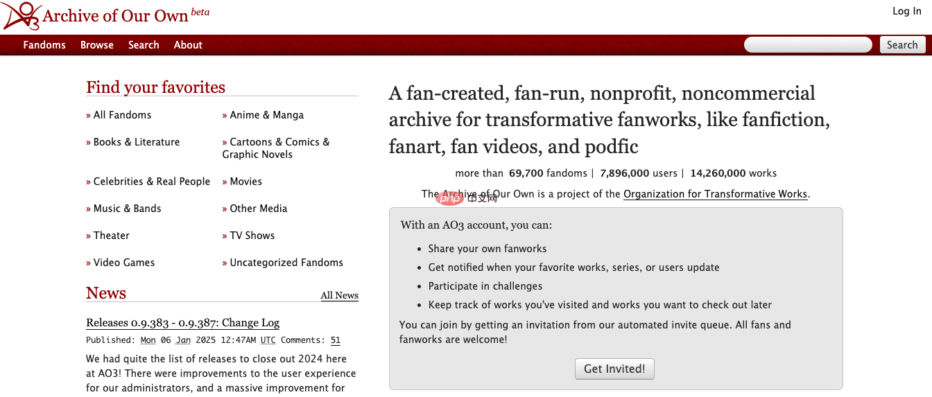 ao3官网网址2025 ao3最新版2025网站进入