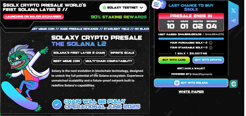 什么是Solaxy？$SOLX代币、路线图及投资潜力分析
