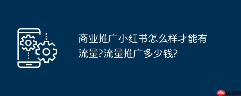 商业推广小红书怎么样才能有流量?流量推广多少钱?