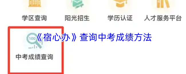 宿心办怎么查中考成绩