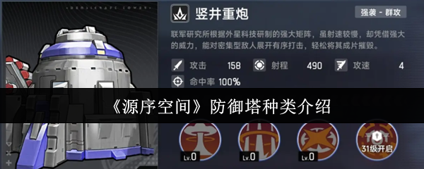 源序空间防御塔种类有什么