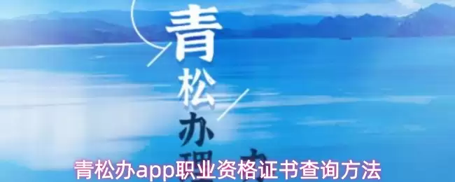 青松办app怎么查询职业资格证书