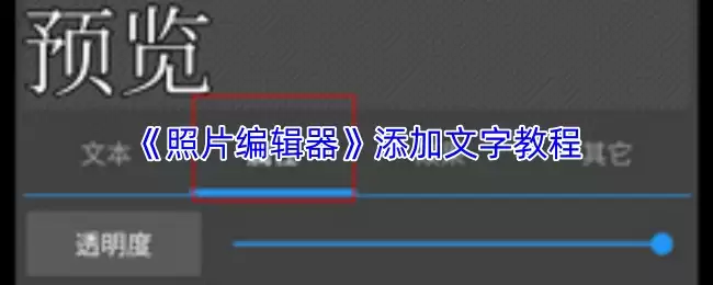 照片编辑器怎么添加文字