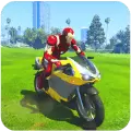 Superheroes Tricky Motorbike Stunt
