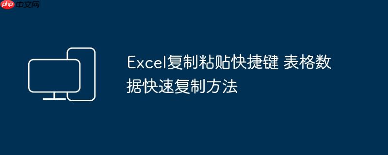 Excel复制粘贴快捷键 表格数据快速复制方法
