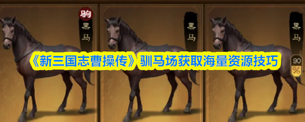 新三国志曹操传驯马场怎么获取海量资源