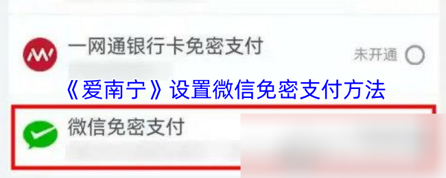 爱南宁怎么设置微信免密支付