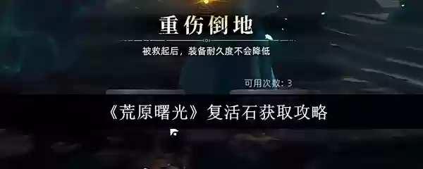 荒原曙光复活石怎么获取