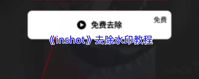 InShot去水印教程：3步快速去除视频水印