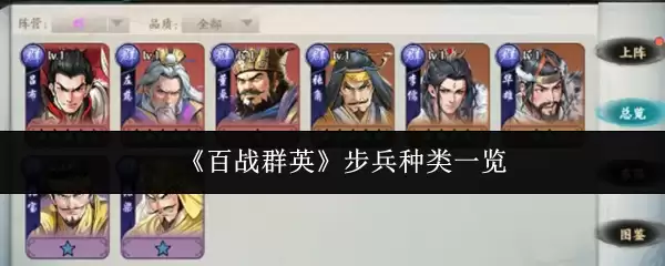 步兵种类全览：详解百战群英的作战分类