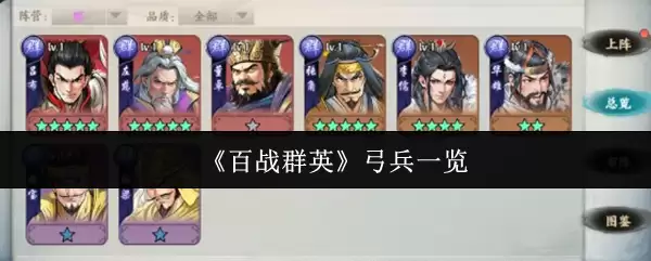 百战群英弓兵一览：全面解析各类弓箭手特点