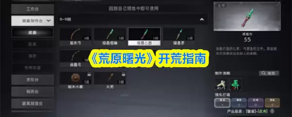 《荒野曙光》开荒指南