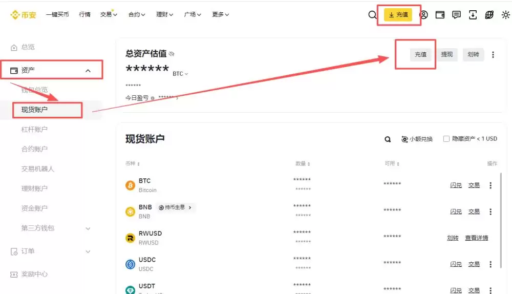 币安wallet地址在哪里？怎么看？加密货币充值/转帐/入金必学教程