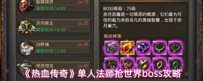 热血传奇单挑世界boss攻略：高战法师进阶打法核心