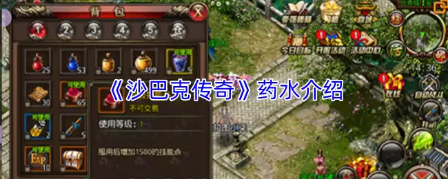 沙巴克传奇药水详解：种类功效与高效使用全攻略