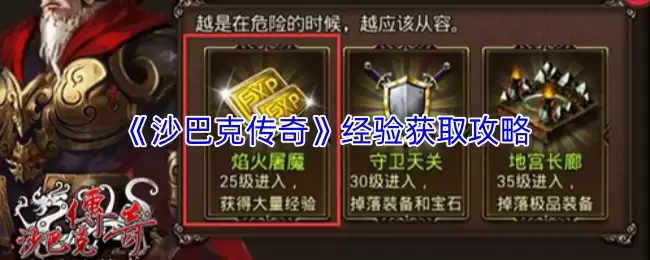 沙巴克传奇进阶攻略：快速获取经验与练级技巧