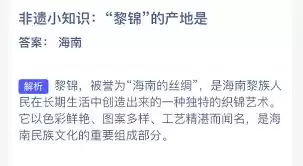 黎锦产地溯源：非遗技艺的诞生地与传承特色
