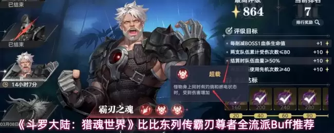 猎魂世界霸刃尊者打法：比比东全流派buff搭配推荐