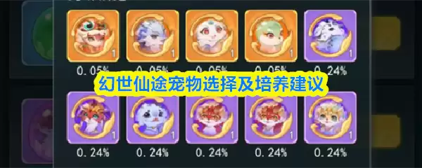 幻世仙途宠物养成指南：选择方法与培养建议