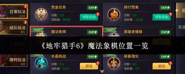 地牢猎手6魔法象棋位置一览，6个点位全收集攻略