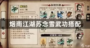 《烟雨江湖》苏念雪武功搭配攻略与流派详解