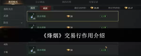 烽烟交易行有什么用