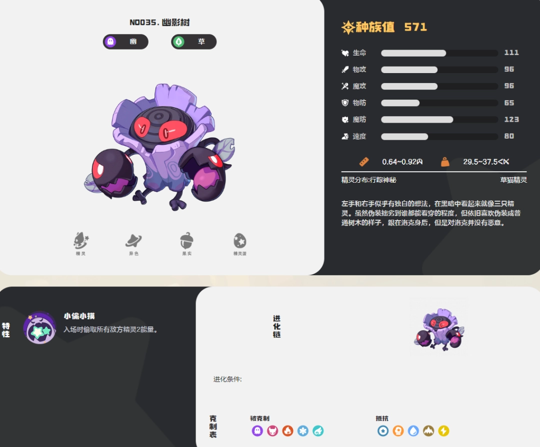 洛克王国世界幽影树图鉴