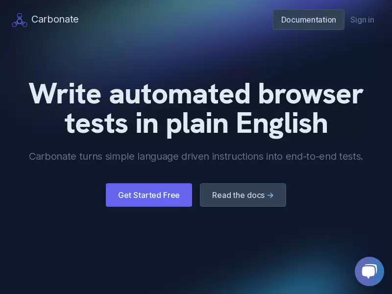 Carbonate : AI 驱动的自动化端到端测试