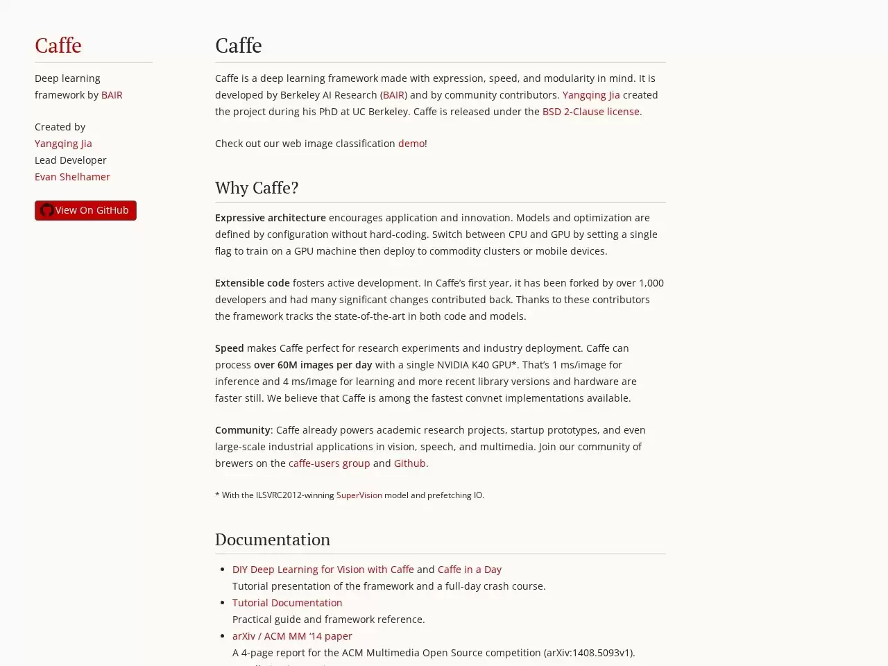 Caffe：UC伯克利研究推出的深度学习框架