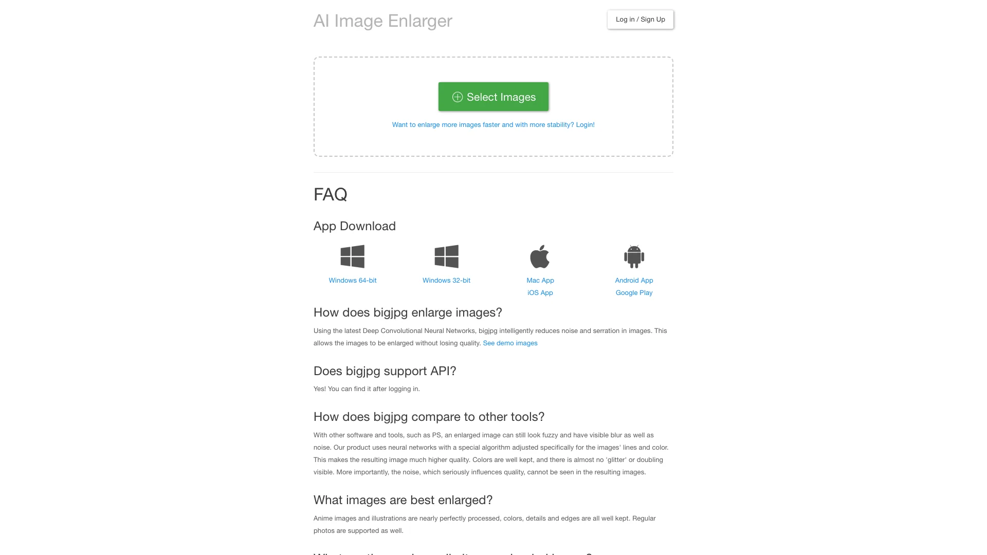 Bigjpg-基于深度学习的图像超分辨率放大工具