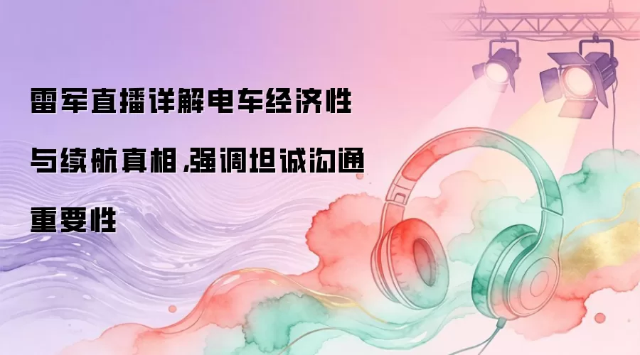 雷军直播详解电车经济性与续航真相，强调坦诚沟通重要性