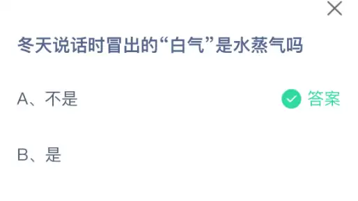 冬天说话时冒出的白气是水蒸气吗