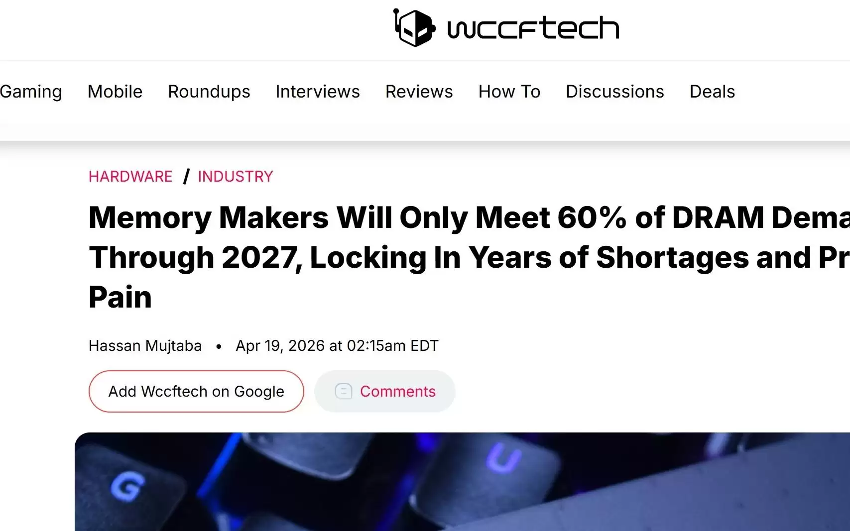 全球 DRAM 市场供需持续偏紧，短缺涨价态势或将延续数年