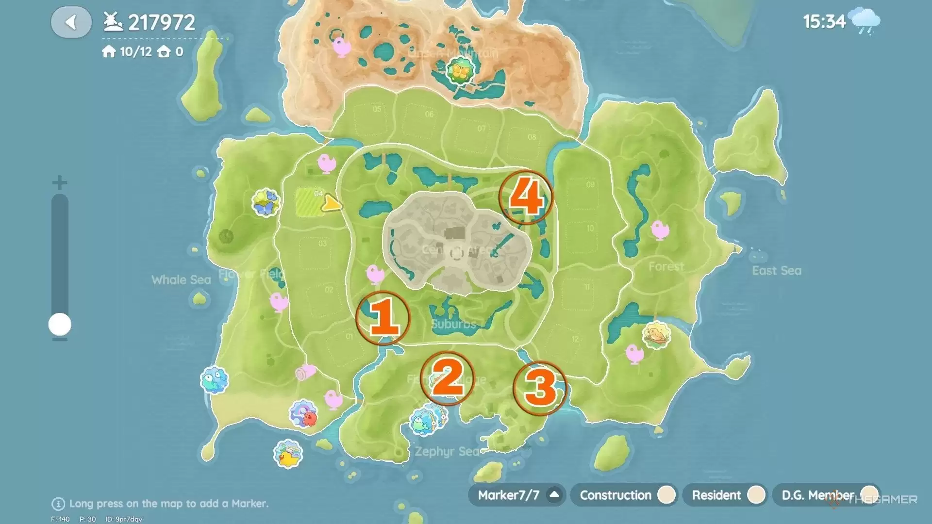 《Heartopia》中所有紫色朋克服装金色泡泡的位置