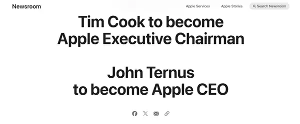 苹果突然宣布新任CEO！库克深情向果粉告别：没有辜负乔布斯临终遗愿