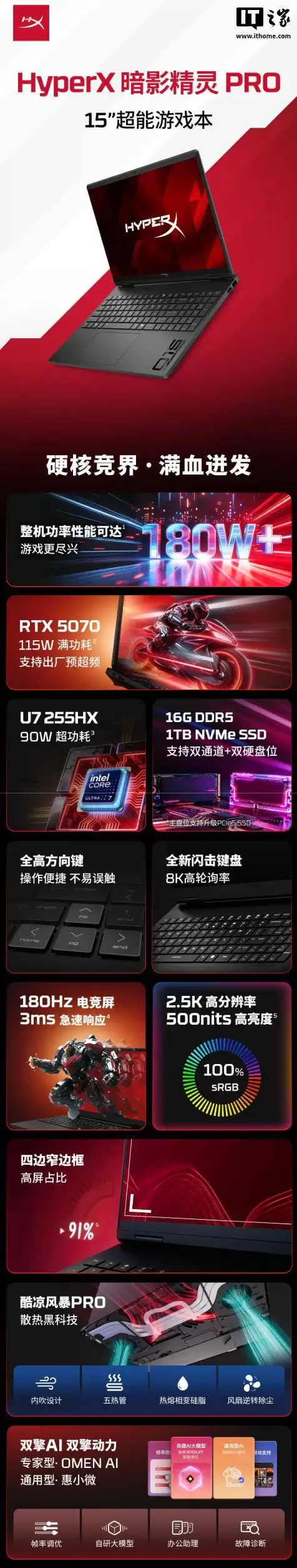 惠普推出2026款暗影精灵PRO系列游戏本15/16英寸