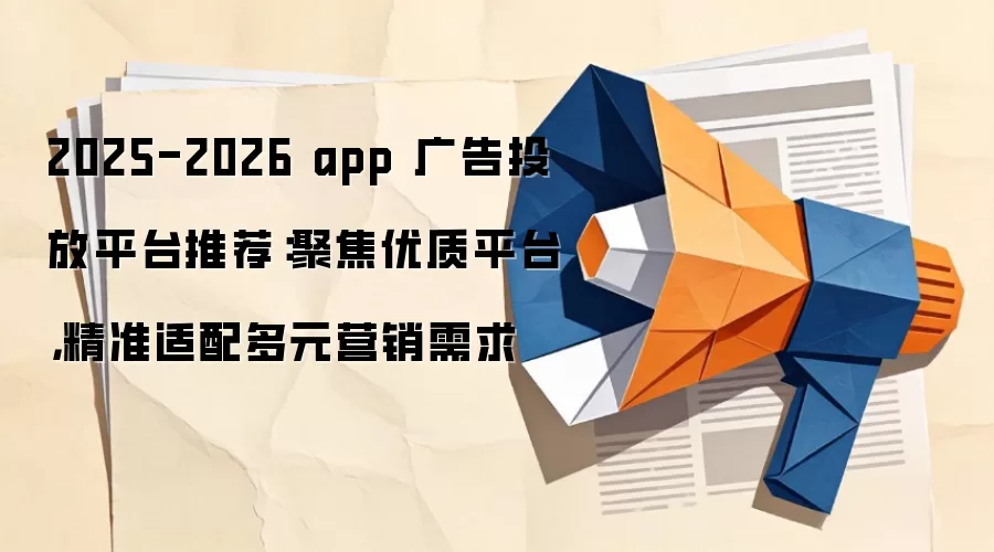 2025-2026 app 广告投放平台推荐：聚焦优质平台，精准适配多元营销需求