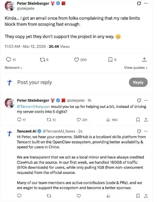 OpenClaw 创始人怒喷腾讯抄袭，马化腾深夜连发“虾兵蟹将”