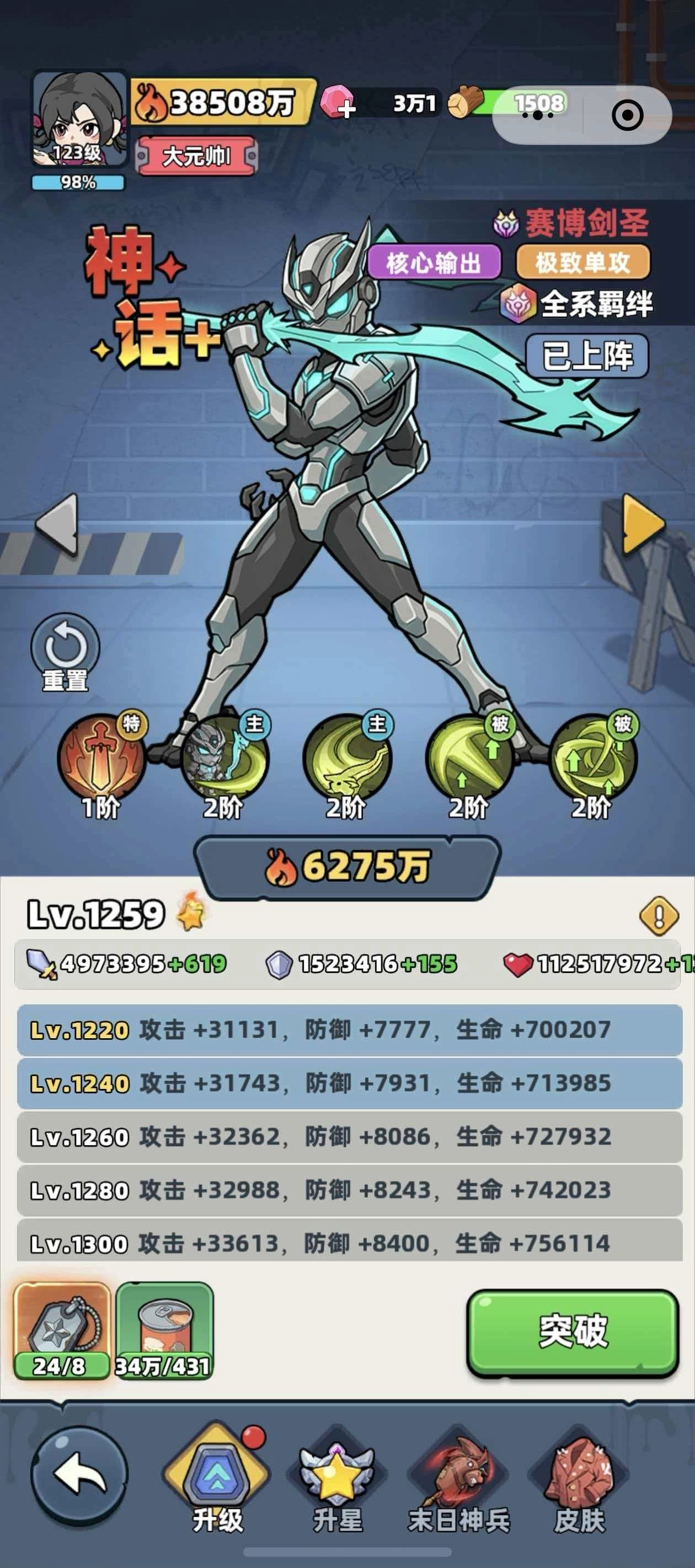 赛博剑圣在生存33天这个关卡中的强度水平怎么样？