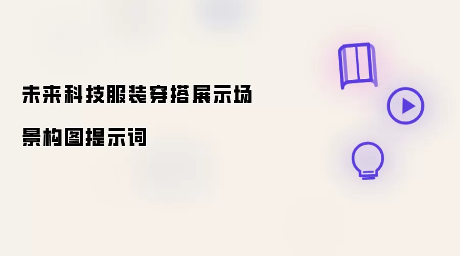 未来科技服装穿搭展示场景构图提示词