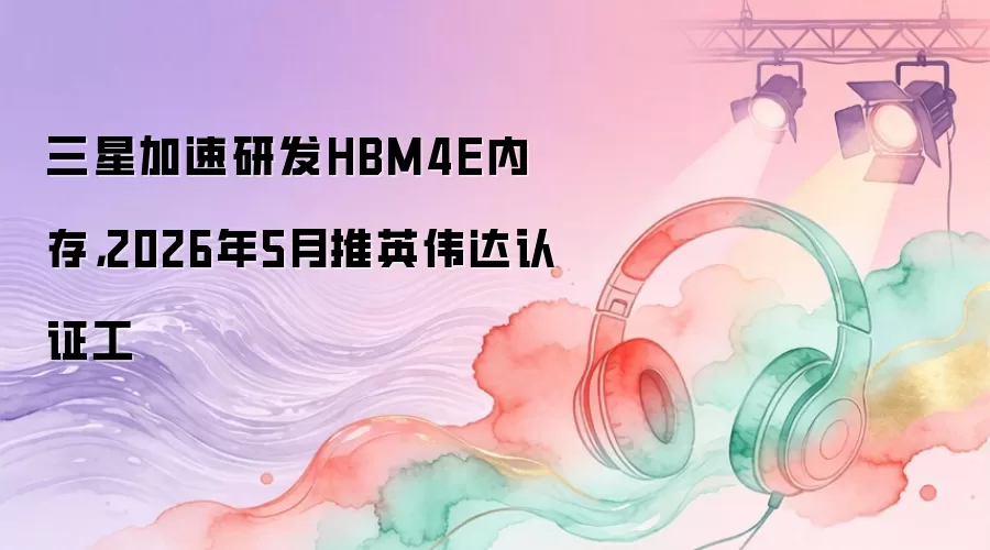 三星加速研发HBM4E内存，2026年5月推英伟达认证工