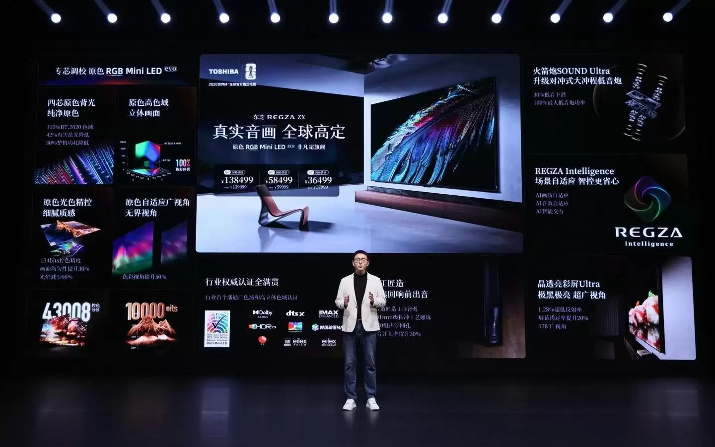 东芝发布系列RGB Mini LED电视，控色精度至高可达134bits