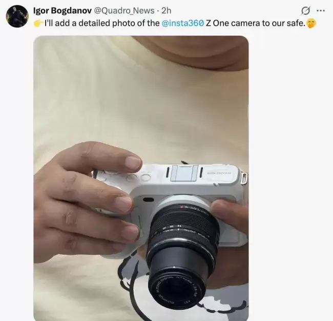 影石 Insta360 首款可换镜头数码相机 Z-ONE 外观谍照曝光 采用 M43 卡口