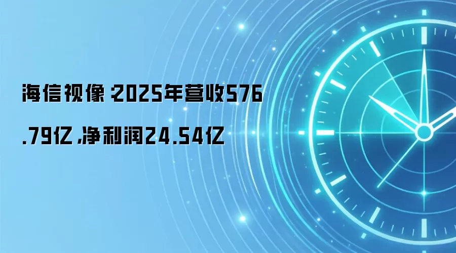 海信视像：2025年营收576.79亿，净利润24.54亿