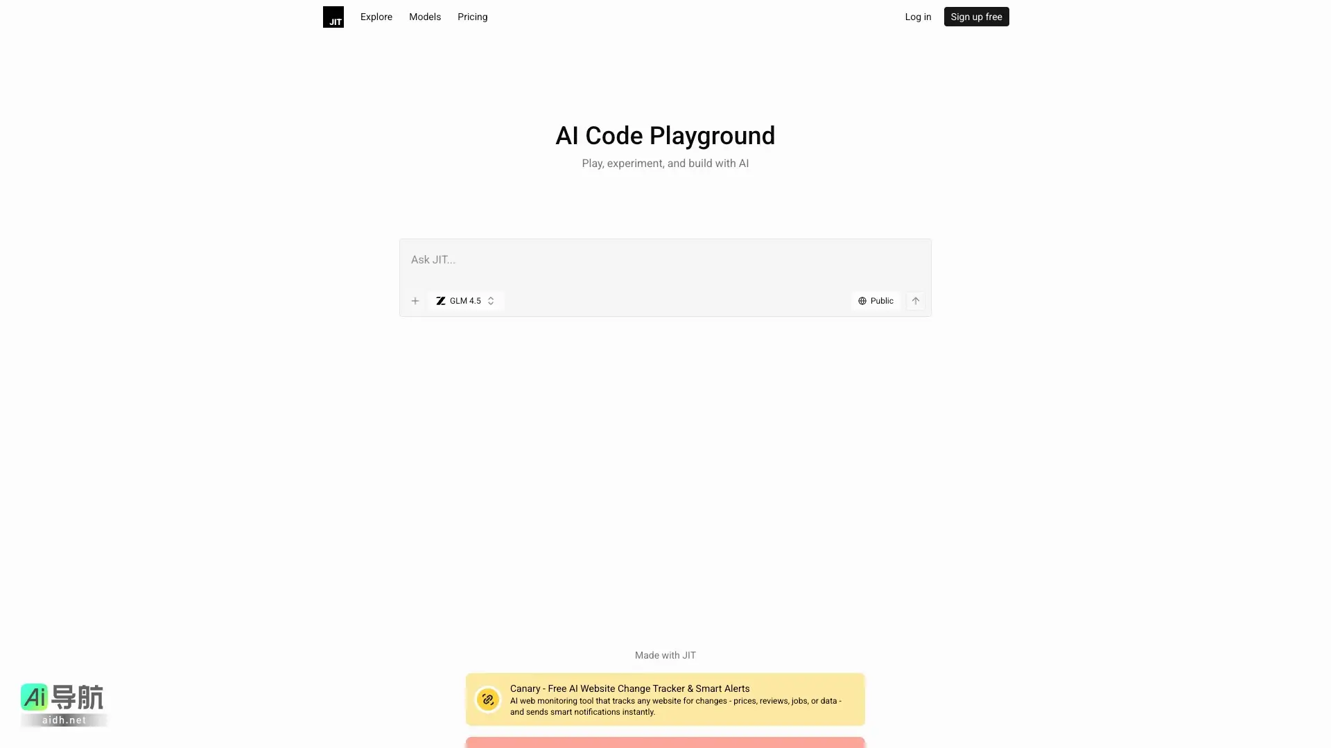 JIT 是一个AI工具平台，提供代码生成、网站监控和自动化工作流分享