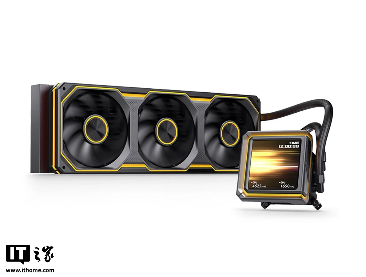 乔思伯水冷散热器 TX-360 上架：铝壳 3.95" 屏冷头，配联体风扇，699 元