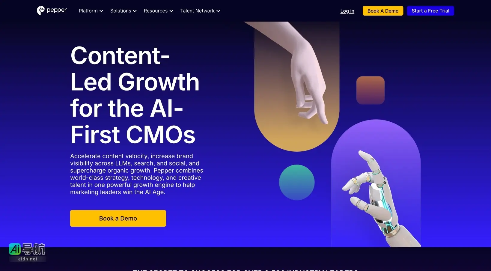 Pepper 为企业市场营销领导者提供AI驱动的内容策略与创意人才，助力快速增长与品牌可见性