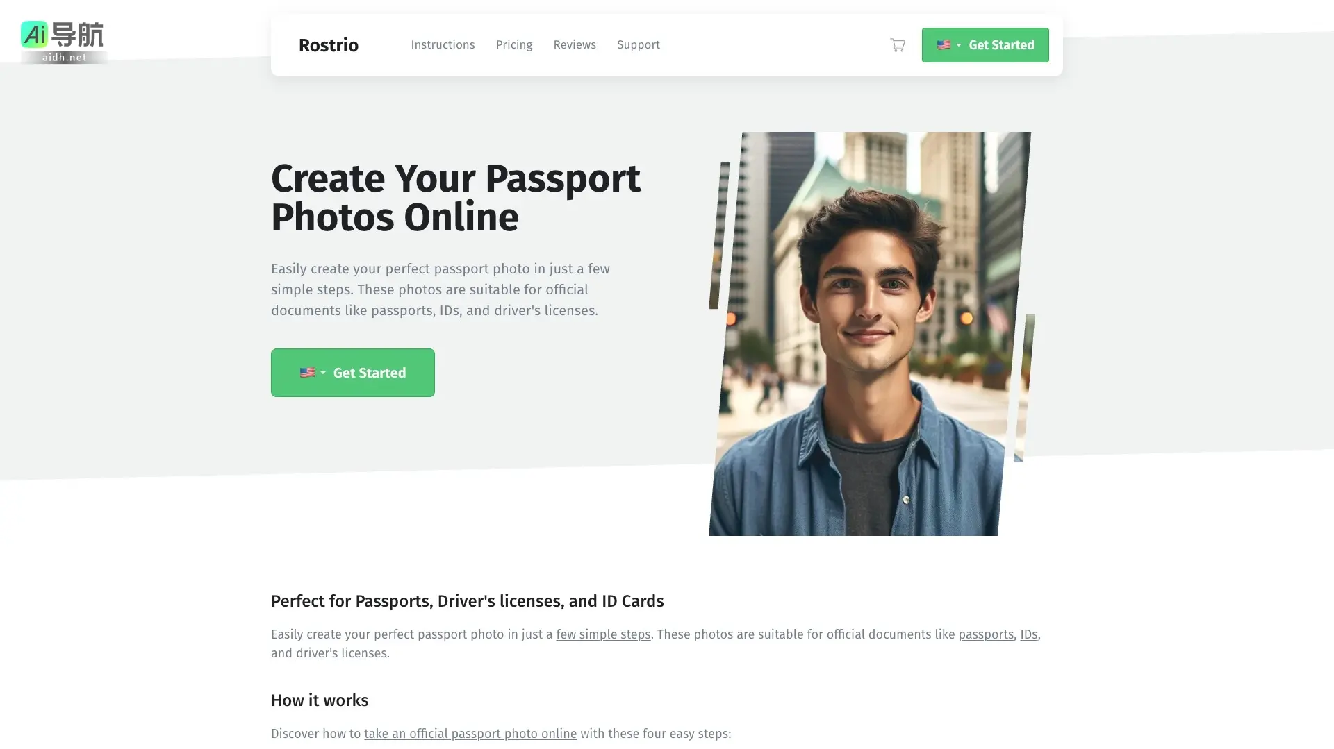 Rostrio 提供便捷的在线护照照片制作服务，满足官方文件需求