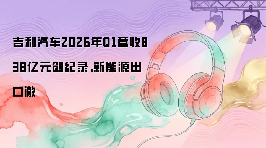 吉利汽车2026年Q1营收838亿元创纪录，新能源出口激